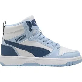 Puma Rebound V6 Mid Unisex Weiß/Dark Indigo/Haute Tropic 39