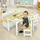 Costway Kindersitzgruppe 4-teilig mit Stauraum Kiefernholz natur beige