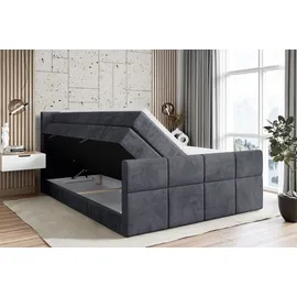 altdecor Boxspringbett ARDENI-Z KING - 160x200 - H3/H4 - Dunkelgrau
