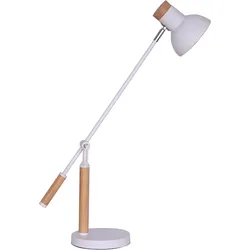 SALESFEVER Schreibtischlampe "Matilda", weiß (weiß, natur), Ø 14cm H: 34cm, Lampen, Schreibtischlampe