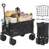 Vevor Bollerwagen 965 x 600 x 1070 mm Kinderwagen aus 600D Oxford-Stoff mit PVC-Beschichtung Strandwagen 220 L Speicherkapazität max. 150 kg Tragfähigkeit Transportkarre Gerätewagen Handwagen