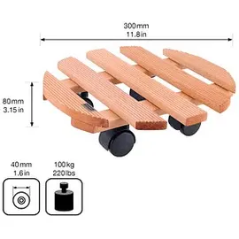 Wagner System WAGNER® design yourself Pflanzenroller COUNTRY GH 0182 Holz hellbraun rund 30,0 x 8,2 cm