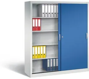 C+P Schiebetürenschrank Acurado, H1950xB1600xT500mm, Front Enzianblau, Korpus Lichtgrau (2150-00)