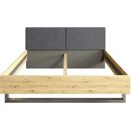 Home Affaire Polsterbett HOME AFFAIRE "Bett Loreto, Maße: B/T/H 185,5/211/98 cm", grau (dunkelgrau, natur, grau ontario 19, grauer graphit), B:185,8cm H:98cm L:211,4cm, Betten, Polsterbett, Bett 180x200 cm mit gepolstertem Kopfteil