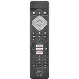 Savio RC-16, TV, TV-Tuner, Beistellgerät, IR Wireless, Drucktasten, Schwarz