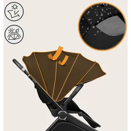lionelo Mika Plus 2-in-1 Buggy 0-48 Monate (22kg), XXL-Verdeck mit UPF50+, 3-stufige Verstellung des Elterngriffs - Black Onyx - Schwarz