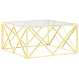 vidaXL Couchtisch 80x80x40 cm Edelstahl und Glas