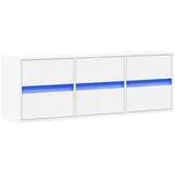 vidaXL TV-Wandschrank mit LED-Beleuchtung Weiß 130x31x45 cm