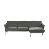 HIMOLLA Ecksofa Leder 1928 ¦ grau ¦ Maße (cm): B: 280 H: 83 T: 175.0