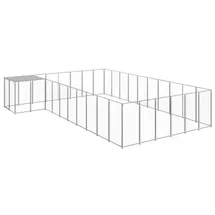 vidaXL Hundezwinger 19,36 m2 Stahl Silber