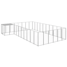 vidaXL Hundezwinger 19,36 m2 Stahl Silber