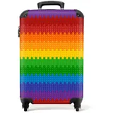 NoBoringSuitcases.com© Hartschalen-Trolley Regenbogen - Blöcke - Jungen - Kinder - Design 55x35x20cm, 4 Rollen, Kinder Koffer Klein, Trolley Handgepäck bunt 35 cm x 55 cm x 20 cm