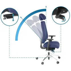 Bürostuhl / Chefsessel PRO-TEC 400 Stoff dunkelblau Alu poliert hjh OFFICE