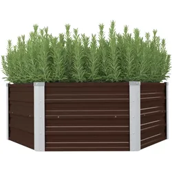 vidaXL Hochbeet Braun 129 x 129 x 46 cm Verzinkter Stahl
