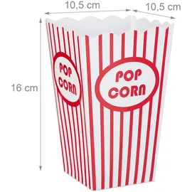 Relaxdays Popcorntüten 60 St. rot/weiß