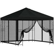 vidaXL Garten Pavillon 3 x 3 m inkl. 4 Seitenteile Schwarz