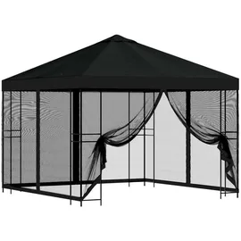 vidaXL Garten Pavillon 3 x 3 m inkl. 4 Seitenteile Schwarz