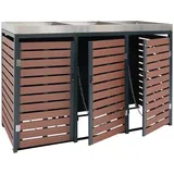 Mendler Mülltonnenverkleidung HWC-K14 124 x 146 x 102 cm blau