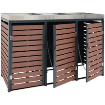 Mendler Mülltonnenverkleidung HWC-K14 124 x 146 x 102 cm blau