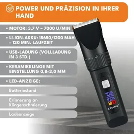 krumad Haarschneidemaschine – Professioneller Haarschneider mit LCD-Display, 4 Geschwindigkeiten Keramikklinge, & USB-Ladung – Leise, Präzise, Wiederaufladbar