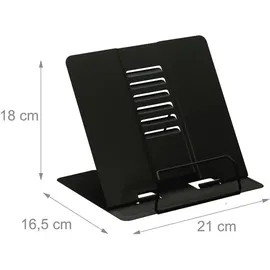 Relaxdays Buchständer Metall 210x180 mm Schwarz 2 St.