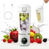 Tragbarer Mixer, 700ml Kleiner Entsafter, Mixer Smoothie Maker to Go mit Digitalanzeige,USB Wiederaufladbarer Smoothie Maker,Portabler Elektrischer Saftpresse,Mini Standmixer für Smoothie,Saft,Shakes