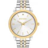 Steve Madden Echtes Diamant Zifferblattarmband Uhr Silber/Zweifarbig 0 mm