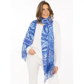 Zwillingsherz Schal ZWILLINGSHERZ "Love & More", Damen, blau, Web, Polyester, Modetücher Schal, stylischer Schal mit Schriftzug