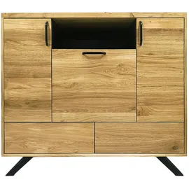 AC ANGEL CERDÁ Highboard 110 x 140 x 50 cm Walnuss / Schwarz