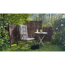 Steckparavent Weide – 56 × 130/156 cm, Natur-Sichtschutz mit Rundbogen, geölte Weidenruten, mobile Trennwand für Garten, Terrasse & Balkon
