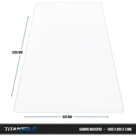 Titanwolf Gaming Mauspad XXXL 1800x800 mm, wasserabweisend, Gummiunterseite, strapazierfähig, groß