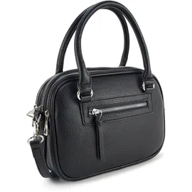HARPA Schultertasche "TELLIE", Damen, Gr. B/H/T: 9,5cm x 19cm x 25,5cm, schwarz, Lederimitat, unifarben, Taschen Schultertasche, mit drei Hauptfächern