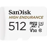 SanDisk High Endurance 512 GB, microSDXC, U3, UHS-I), Speicherkarte, Weiss