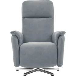 Relaxsessel CALIZZA INTERIORS "Olivin", blau (16 steel), B:73cm H:110cm T:90cm, Microfaser 100% Polyester, Sessel, inklusiver stufenloser Kopfteilverstellung und mit Verstellung