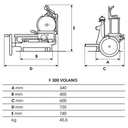 Fac – Allesschneider manuelles Schwungrad Modell F 300 VO STANDARD mit geblümtem Schwungrad – ROT