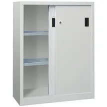 Pavoy Schiebetürenschrank Stahl 1200x1000x600 mm Silber 2 Böden verzinkt