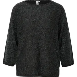 QS Pullover in Glitzeroptik Schwarz M