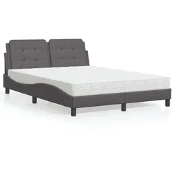 Bett mit Matratze – Grau, 140x200 cm – Modern & Komfortabel