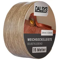 Dalsys Weichsockelleiste selbstklebend 15m Dunkle Eiche Fußbodenleiste