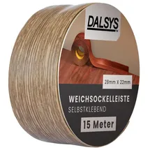 Dalsys Weichsockelleiste selbstklebend 15m Dunkle Eiche Fußbodenleiste