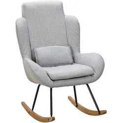 FineBuy Schaukelstuhl CAPRI Relaxsessel Schwingsessel Stoff Schwingstuhl Polster