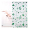 Duschrollo Blätter, 100x240cm, Seilzugrollo f. Dusche & Badewanne, wasserabweisend, Decke & Fenster, weiß/grün