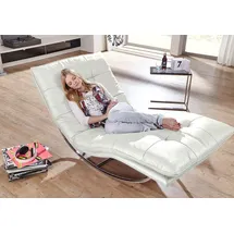 W.Schillig Relaxliege daily dreams Leder 95 x 85 x 169 cm Weiß mit Kissen