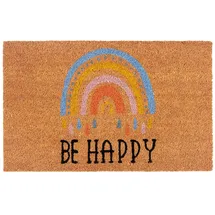 nyvi Fußmatte Kokos - 40x70 cm Rechteckig - Be Happy Rainbow
