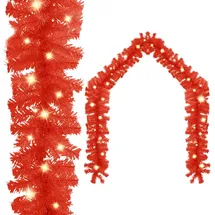 vidaXL Weihnachtsgirlande 5 m Rot