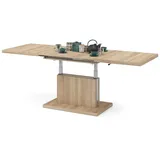Mazzoni Couchtisch Aston Sonoma Eiche stufenlos höhenverstellbar ausziehbar 120 bis 200cm, Funktionstisch, Wohnzimmertisch, Tisch, Esstisch, Sofatisch beige 120 cm x 56 cm x 80 cm