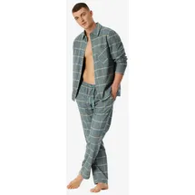 SCHIESSER Relaxed Fit Pyjama mit Kentkragen, Aqua, 52