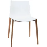 Arper CATIFA 46 0355 Stuhl Schale einfarbig weiß - Vierfußgestell Eiche natur