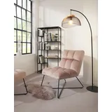 Actona Loungesessel ACTONA GROUP, rosa (dusty rosa), B:62cm H:90cm T:86cm, Sessel, Samtvelours und quadratische Steppnähte, verschiedene Variationen