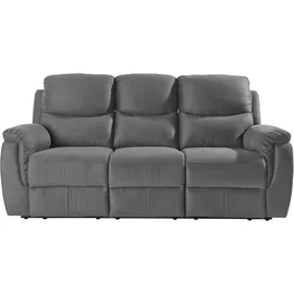 Atlantic Home Collection 3-Sitzer "Diana", grau (dunkelgrau), B:205cm H:102cm T:97cm, Struktur (100% Polypropylen), ATLANTIC HOME COLLECTION, Sofas, mit Relaxfunktion und Federkern, hohe Belastbarkeit, Topseller